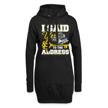 J’ai dit oui à l’adresse - Sweat-shirt à capuche long Femme - noir - Devant