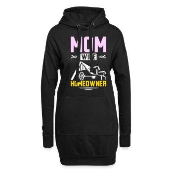 Mom wife homeowner - Hoodie-Kleid - Schwarz - Vorne