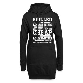 Les serruriers qualifiés ne sont pas bon marché - Sweat-shirt à capuche long Femme - noir - Devant