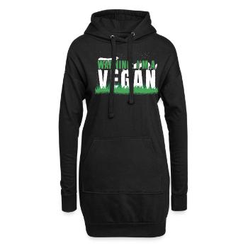 Animaux de ferme Légumes Végétarien Avertissement Végétalien - Sweat-shirt à capuche long Femme - noir - Devant