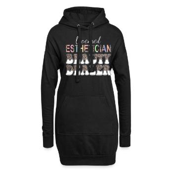 Leopard Skin Therapist Licensed Esthetician - Hoodie-Kleid - Schwarz - Vorne