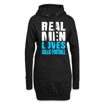 Les hommes aiment le football gaélique - Sweat-shirt à capuche long Femme - noir - Devant