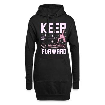 Keep catwheelig forward - Hoodie-Kleid - Schwarz - Vorne