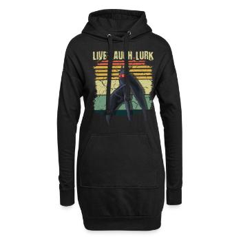 Retro Mothman Moth Man Lurk Cryptid Halloween - Hoodie-Kleid - Schwarz - Vorne
