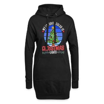 Ma couleur préférée est les lumières de Noël - Sweat-shirt à capuche long Femme - noir - Devant
