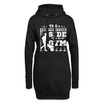 The construction side is my gym - Hoodie-Kleid - Schwarz - Vorne