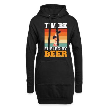 Twerk chauffé à la bière - Sweat-shirt à capuche long Femme - noir - Devant
