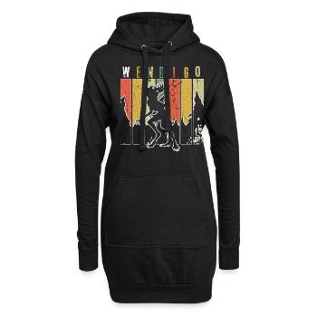 Retro Folk Wendigo Halloween Cryptid Monster - Hoodie-Kleid - Schwarz - Vorne