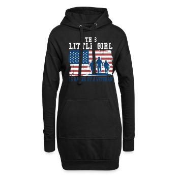 Little Girl Raise By Veteran Proud Veterans Day - Hoodie-Kleid - Schwarz - Vorne