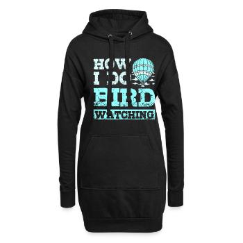 How I do bird watching hot air balloon - Hoodie-Kleid - Schwarz - Vorne