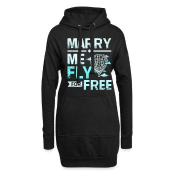 Marry me fly for free hot air balloon pilot - Hoodie-Kleid - Schwarz - Vorne