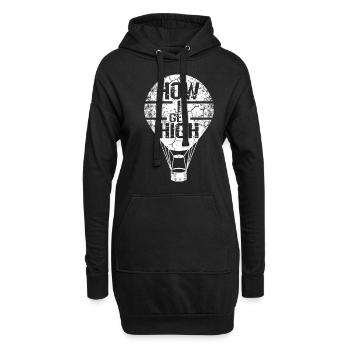 How I get high hot air balloon - Hoodie-Kleid - Schwarz - Vorne
