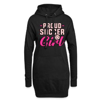 Fière footballeuse - Sweat-shirt à capuche long Femme - noir - Devant