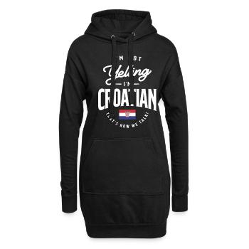 Ich schreie nicht, ich bin Kroate Lustiger kroatischer Stolz - Hoodie-Kleid - Schwarz - Vorne