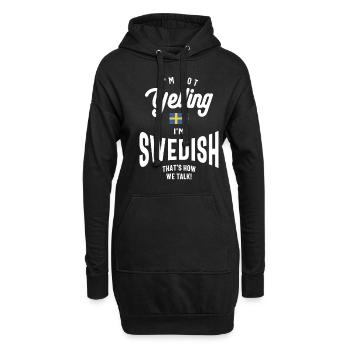 Ich schreie nicht, ich bin schwedisch Lustiger schwedischer Stolz - Hoodie-Kleid - Schwarz - Vorne