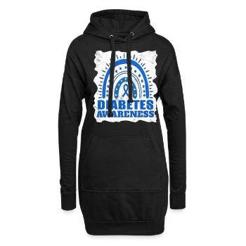 Novembre Mois de sensibilisation au diabète arc-en-ciel - Sweat-shirt à capuche long Femme - noir - Devant