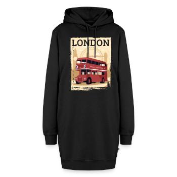 London - Hoodie-Kleid - Schwarz - Vorne