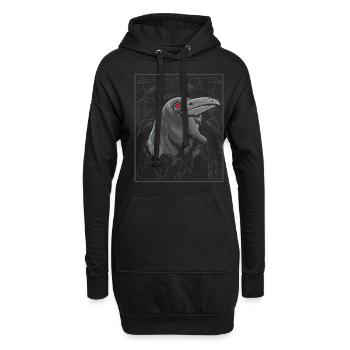 Schwarzer Rabe rote augen Halloween - Hoodie-Kleid - Schwarz - Vorne