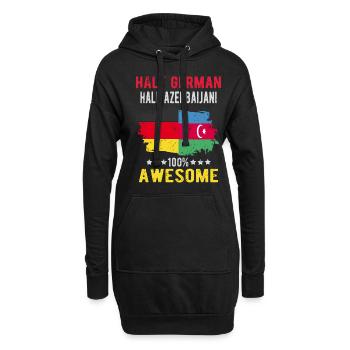 Moitié allemand moitié azerbaïdjanais - Sweat-shirt à capuche long Femme - noir - Devant