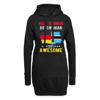 Half German Half Batswana - Hoodie Dress - black - Front