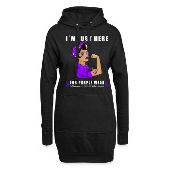 Frühgeburtsbewusstes Lila Schleife - Hoodie-Kleid - Schwarz - Vorne