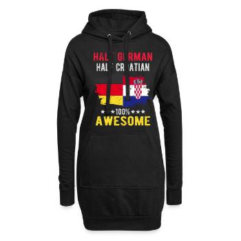 Moitié allemand moitié croate - Sweat-shirt à capuche long Femme - noir - Devant