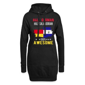 Moitié allemand moitié salvadorien - Sweat-shirt à capuche long Femme - noir - Devant
