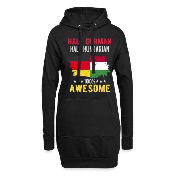 Halb Deutsch Halb Ungar - Hoodie-Kleid - Schwarz - Vorne