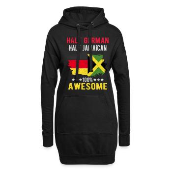 Halb Deutsch Halb Jamaikaner - Hoodie-Kleid - Schwarz - Vorne