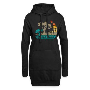 Masai Mara Safari Nationalreservat Kenia Serengeti - Hoodie-Kleid - Schwarz - Vorne
