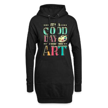 C'est une bonne journée pour faire de l'art - Sweat-shirt à capuche long Femme - noir - Devant