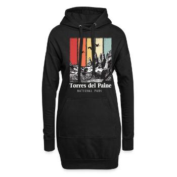 Parc national Torres del Paine Patagonie Chili Glace - Sweat-shirt à capuche long Femme - noir - Devant