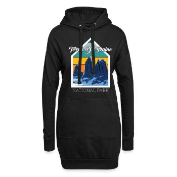 Parc national Torres del Paine bleu du Chili - Sweat-shirt à capuche long Femme - noir - Devant