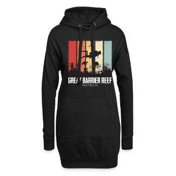 Great Barrier Reef Tauchen Australien Korallenriff - Hoodie-Kleid - Schwarz - Vorne