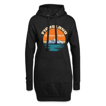 Fiordland National Park Neuseeland Berge Seen Wand - Hoodie-Kleid - Schwarz - Vorne
