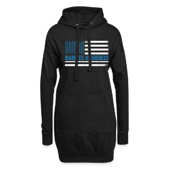 Flag Novembre Mois de la sensibilisation au diabète - Sweat-shirt à capuche long Femme - noir - Devant