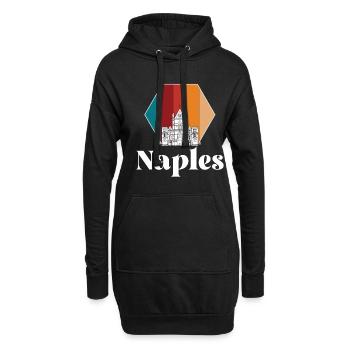 Naples Retro Italie Napoli Maison Italienne - Sweat-shirt à capuche long Femme - noir - Devant