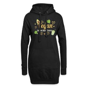Herbivore Avocado Heart Vegetable Vegetarian Vegan - Hoodie-Kleid - Schwarz - Vorne