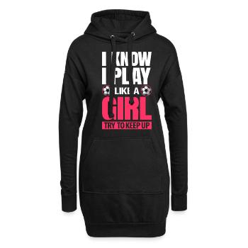 Frauenfußball - Hoodie-Kleid - Schwarz - Vorne