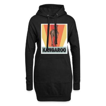 Kangourou Rétro Outback Australie Marsupiaux Kangourou - Sweat-shirt à capuche long Femme - noir - Devant