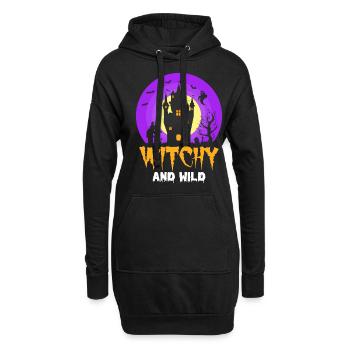 Witchy Halloween Party Hexe Scary House Ghost - Hoodie-Kleid - Schwarz - Vorne