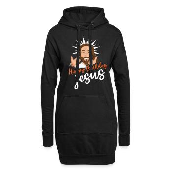 Joyeux Noël Décembre 2022 Bonne naissance Jésus - Sweat-shirt à capuche long Femme - noir - Devant