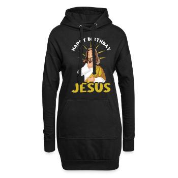 Drôle de Noël Décembre 2022 Joyeuse naissance Jésus - Sweat-shirt à capuche long Femme - noir - Devant
