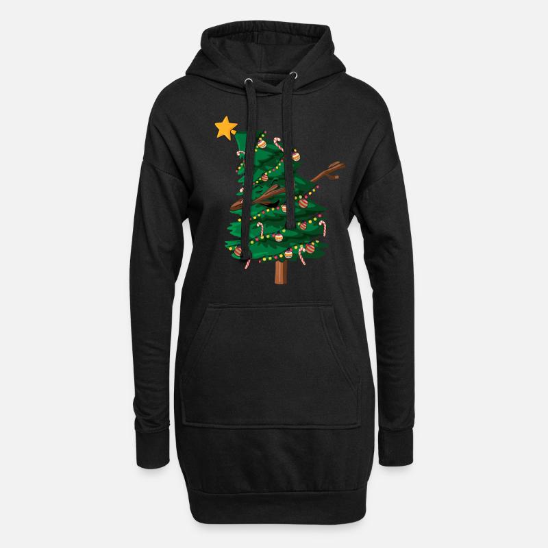 December Christmas Dab Dabbing Tree Christmas - Hoodie-Kleid - Schwarz