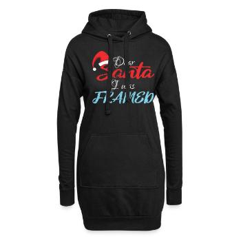 December Santa I Was Framed Naughty Christmas - Hoodie-Kleid - Schwarz - Vorne