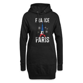 Paris Art Tour Eiffel France Cher Français - Sweat-shirt à capuche long Femme - noir - Devant