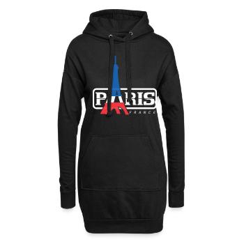 Paris Je T'aime Frankreich Eiffelturm - Hoodie-Kleid - Schwarz - Vorne