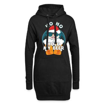 Hold Drink Beer Lover Santa Ugly Christmas 2022 - Hoodie-Kleid - Schwarz - Vorne