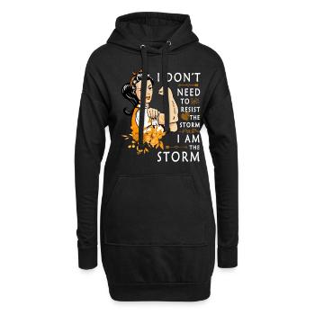 Rubans orange sensibilisation au cancer du rein - Sweat-shirt à capuche long Femme - noir - Devant