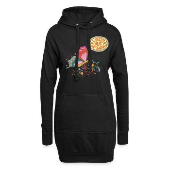 Acte d’amour papillon Motivation Dire avec Mais - Sweat-shirt à capuche long Femme - noir - Devant